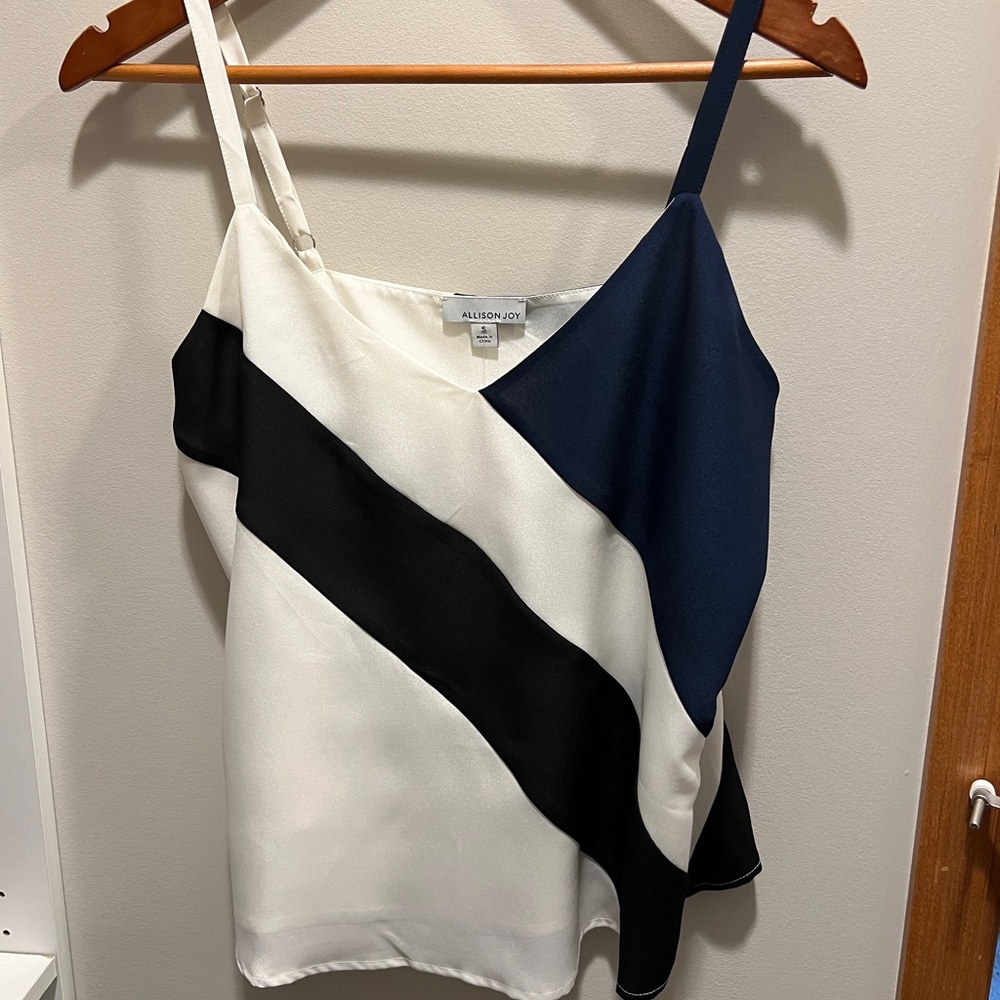 Allison Joy Women's Colorblock Camisole Top - White, Black, and Blue